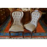 A pair of Victorian style bedroom chairs