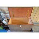 A large antique stained pine trunk/log box