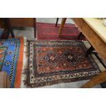 A small Afghan rug to/w Persian Shiraz rug