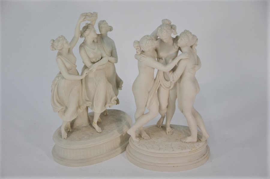 A 19th century Continental Parian porcelain figure group