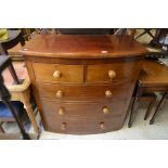 Victorian mahogany bowfront chest of two short over three long drawers