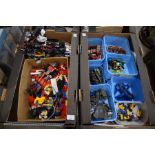 Two boxes of various modern Lego sets/part sets