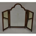 Oak framed folding triptych mirror