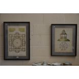 Four architectural prints