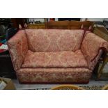 A two seater drop arm Knoll sofa