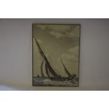 A large sailing print - 'Veronica, Built at Greenwich 1906'