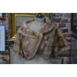 A shadowed blonde mink evening shoulder jacket