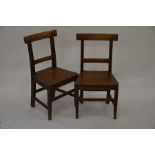 A pair of 19th century provincial oak bar back side chairs
