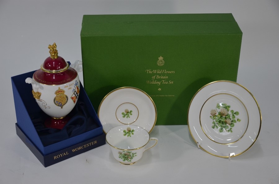 A Royal Worcester china 'Wild Flowers of Britain Wedding Tea Set' - Image 3 of 3