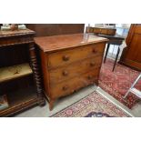 A Victorian mahogany chest of three long drawer