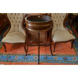 'R. A. Lister & Co' coopered oak and copper bound oval planter