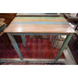 A hardwood rectangular bistro/high table with Urban Chic painted finish