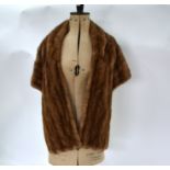 A mid-brown mink fur stole