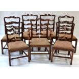 A set of seven Chippendale style mahogany dining chairs, 19th century