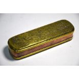 An 18th century Dutch brass and copper snuff box
