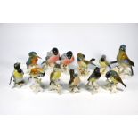 A collection of twelve Karl Ens (Volkstedt) porcelain birds