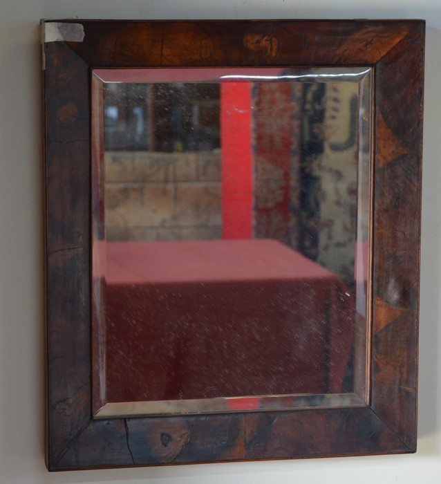 An antique oyster veneered mirror - Image 4 of 6