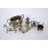A heavy quality silver two-handled sugar basin and other items