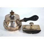 An early 19th century Indian Colonial silver brandy-warmer and cover