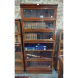 Globe Wernicke, a mahogany five section library bookcase