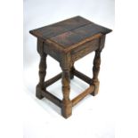 A 17th century style oak joint stool