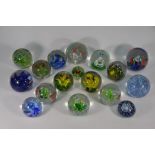 Collection of twenty-one various paperweights