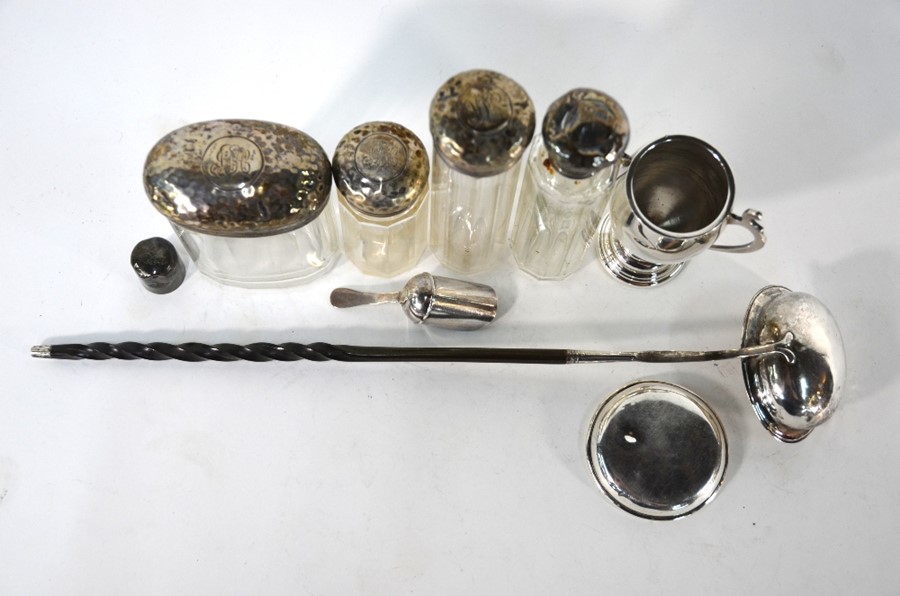 A George III silver punch ladle, and other items - Image 3 of 3