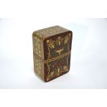 A 19th century inlaid playing cards case in the Tunbridge style