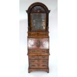 A 17th/18th century oyster veneered bureau cabinet