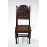 A 17th century carved oak chair