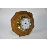 A Thompson of Kilburn 'Mouseman' oak octagonal wall clock