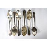 A pair of late Victorian silver berry spoons