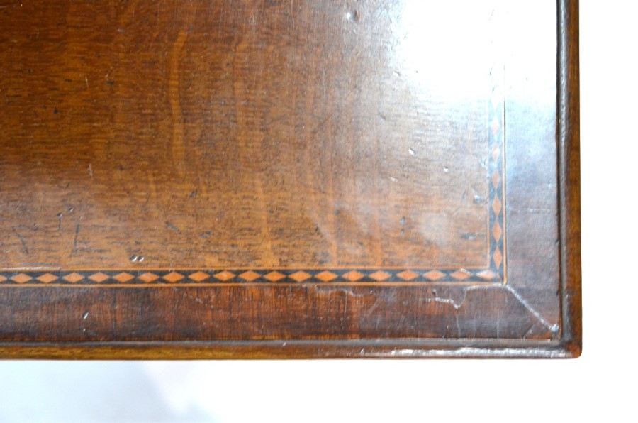 A 19th century mahogany and chequer cross-banded oak high dresser - Image 5 of 5