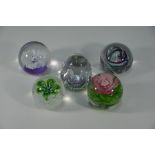 Collection of various glass paperweights