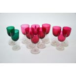 Collection of cranberry glassware