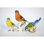 Three Meissen porcelain birds