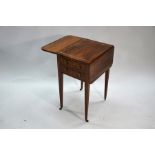 A Victorian satinwood banded rosewood drop-leaf work table