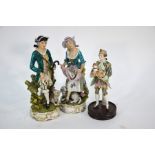 A 19th century La Courtille (Paris) porcelain figures of a footman