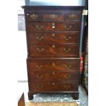 A George III mahogany chest on chest