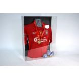 A 2005 Liverpool FC shirt, signed by Stephen Gerrard