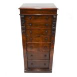 Victorian rosewood secretaire Wellington chest