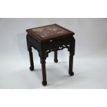 A Chinese hardwood marble top stand, late Qing or Republic period