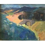 Sheila MacNab MacMillan (1928-2018) 'Abandoned Railway Bridge, Fife', oil on canvas