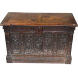 A substantial 16th/17th century oak coffer,