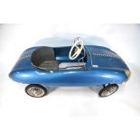 A vintage Triang tinplate childs 'E Type Jaguar' pedal car