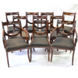 A good set of ten Regency mahogany dining chairs