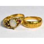 Two Victorian yellow gold rings
