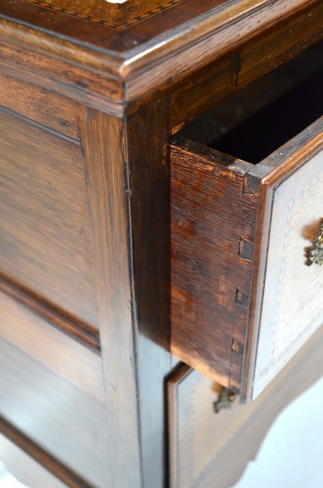 A 19th century mahogany and chequer cross-banded oak high dresser - Image 4 of 5