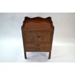 A George III mahogany tray-top commode