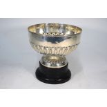 An Edwardian large silver rose bowl